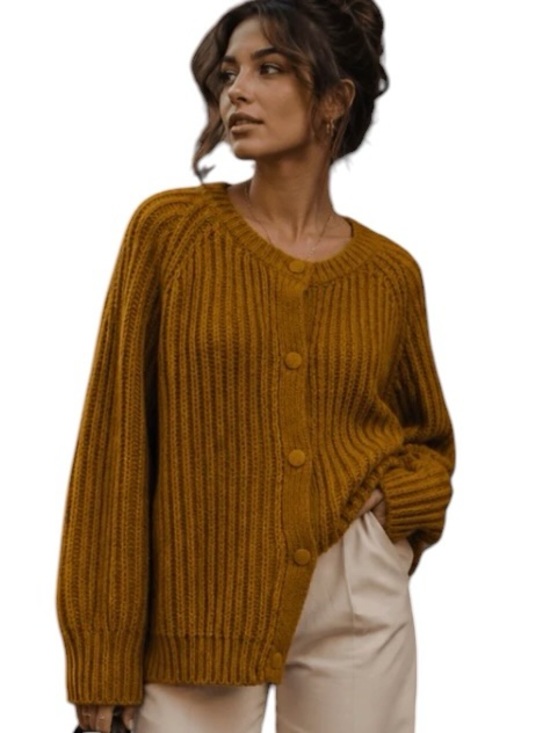 Sweaters - 141: LOVELO NWT SWEATER CARDIGAN MUSTARD (H37)